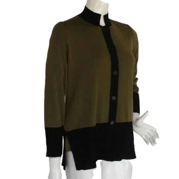 2pc EXCLUSIVELY MISOOK Sweater Set, XS, Green/Black, Acrylic, Top & Cardigan - Picture 4 of 15